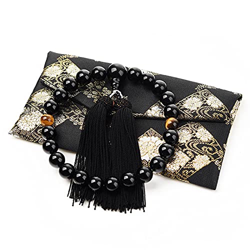 喪服と合わせて準備を!男性用の上質でおしゃれな数珠袋付きの数珠の